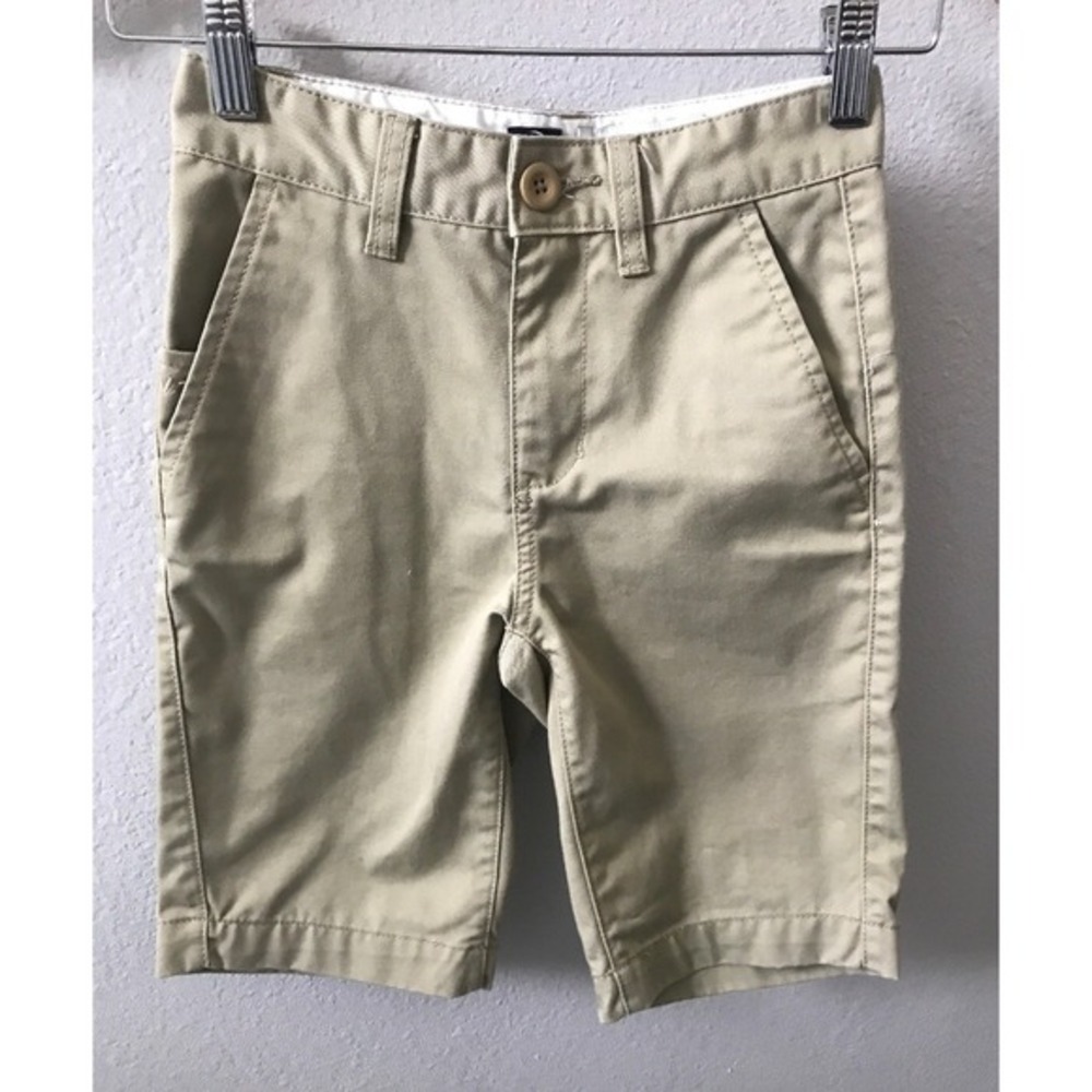 RVCA Boys Youth Khaki Flat Front Chino Shorts — Size 22 — Casual & Cool!